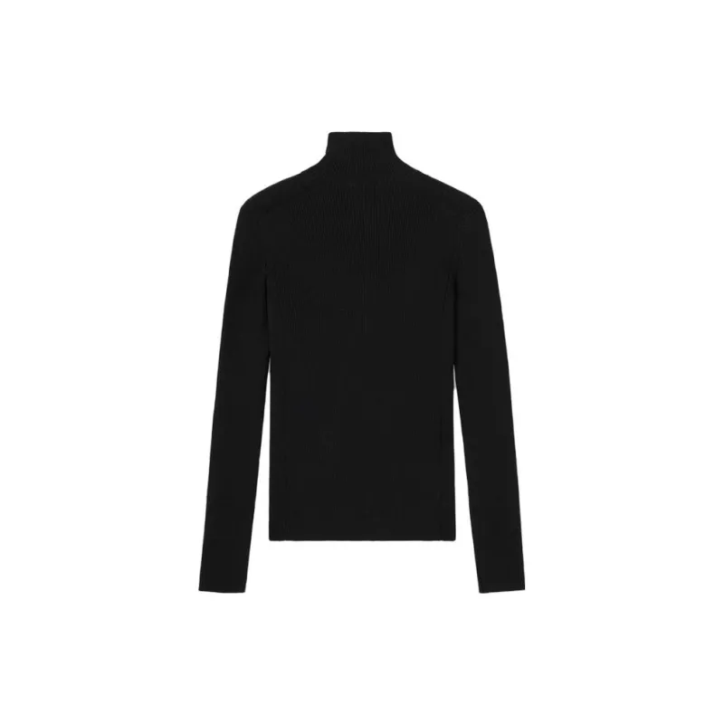 JIL SANDER + Zip Up Ribbed Knit Cardigan-1