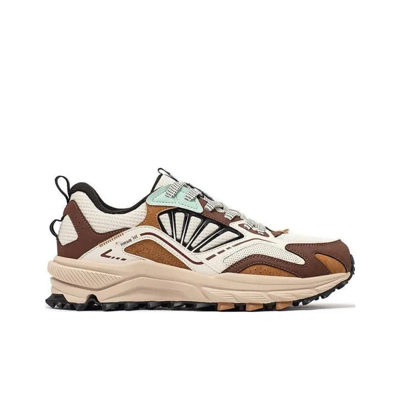 361° Durable Breathable Low Top Running Shoes Men's Beige Brown-1