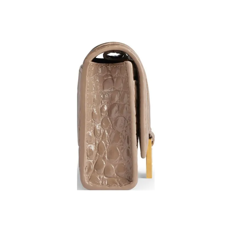 Balenciaga Hourglass Calfskin Wallet Women's Light Brown-2
