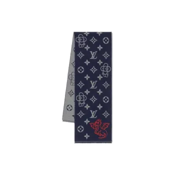 LOUIS VUITTON Knit Scarves Men's Dark Blue