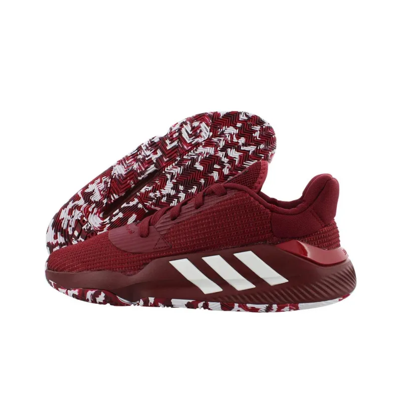 Adidas Bounce Sm Pro 2019 Anti-Slip Wear-Resistant Low-Top Casual Shoes Men's Red-2