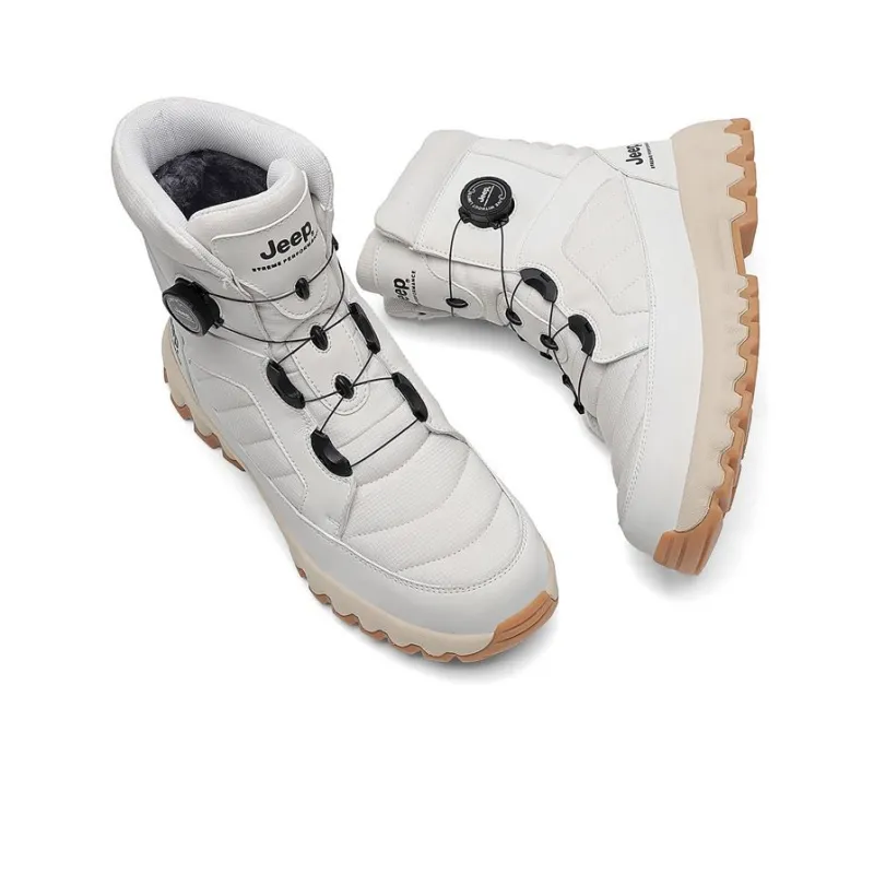 Jeep Thermal Abrasion Resistant Height Increasing Slip Resistant Coverage Short Snow Boots Unisex-3