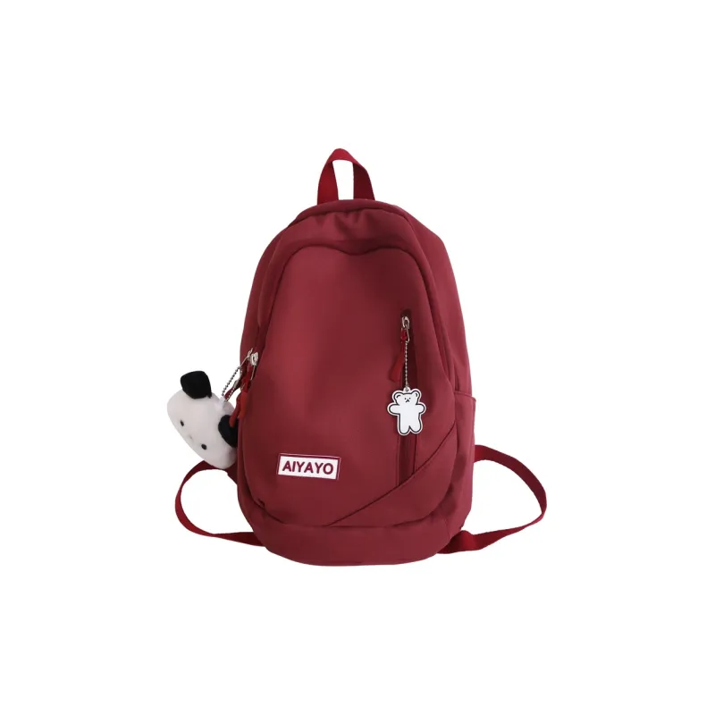 OUZIHUANG Nylon Fabric Backpack Regular Women's Black/White/Red/Purple/Pink-6