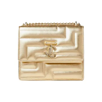 Jimmy Choo Avenue Nappa Leather Small Square Bag Crossbody Bag Shoulder Bag Women's Light Gold