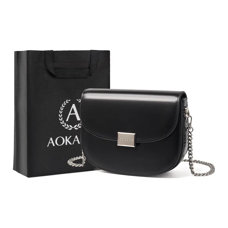 AOKANG Cow Leather Crossbody Bag Women's Caramel/Hepburn Black/Milkshake White/Cream Apricot-5