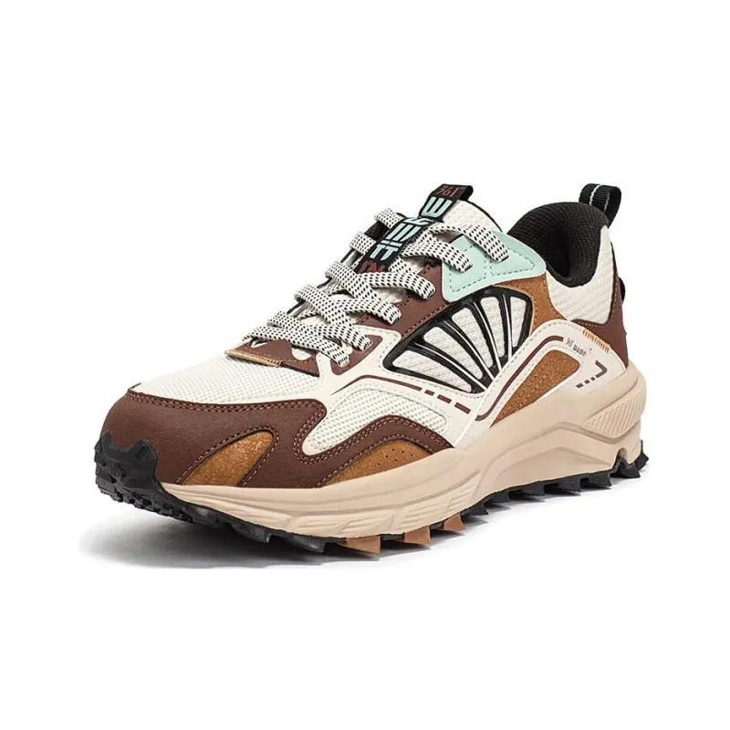 361° Durable Breathable Low Top Running Shoes Men's Beige Brown-2