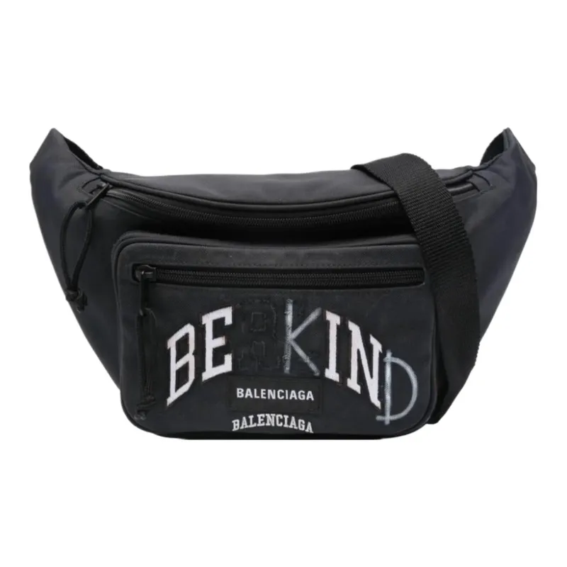 Balenciaga Explorer Cotton Sling Bag, Fanny Pack Men's Black-0
