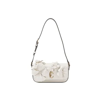 Jimmy Choo Avenue Calfskin Envelope Bag Handbag Shoulder Bag Women's Latte Multicolor Light Gold