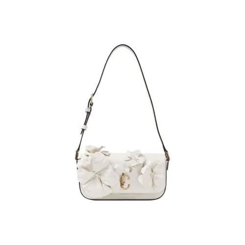 Jimmy Choo Avenue Calfskin Envelope Bag Handbag Shoulder Bag Women's Latte Multicolor Light Gold