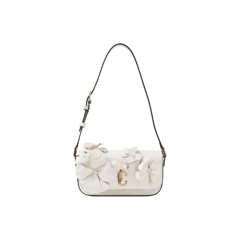 Jimmy Choo Avenue Calfskin Envelope Bag Handbag Shoulder Bag Women's Latte Multicolor Light Gold-0