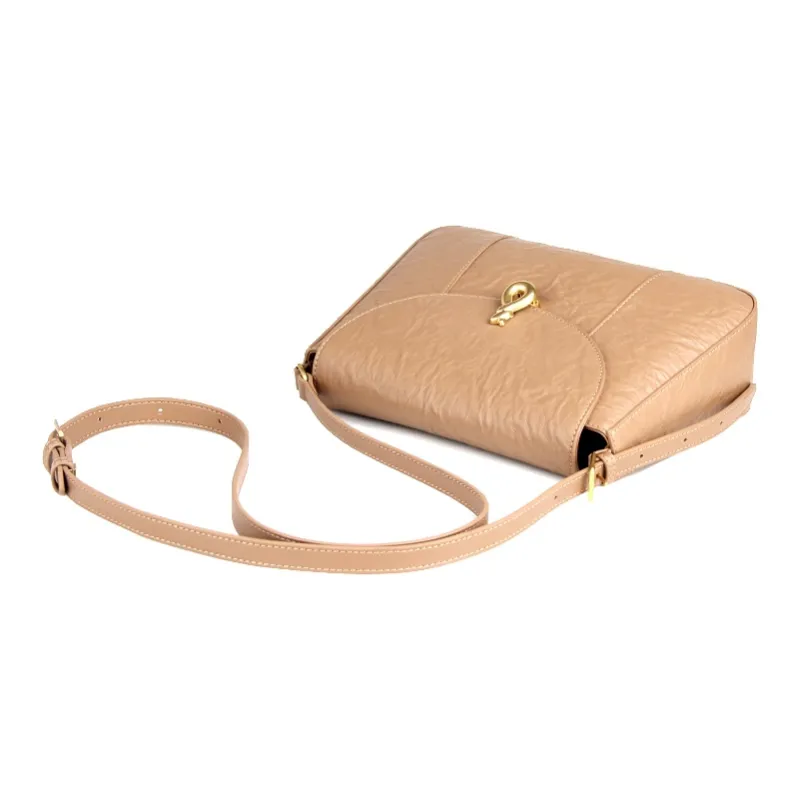 YOCAMU Cow Leather Messenger Bag, Portable Crossbody Bag, Shoulder Bag Medium Size Women's Multicolor-5