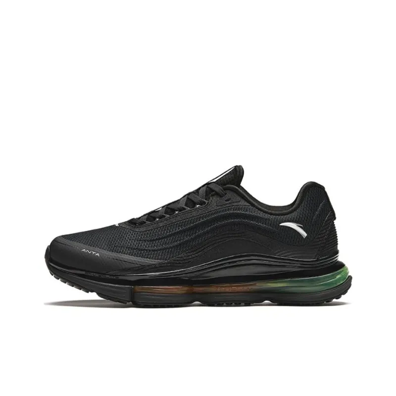 Anta Running Collection Cushioning Wear Resistant Low Top Running Shoes Men's Black Green-0