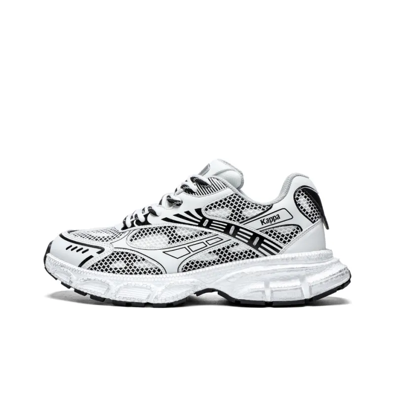 Kappa Anti Slip And Wear Resistant Lightweight Chunky Sneakers Men's White Black-0