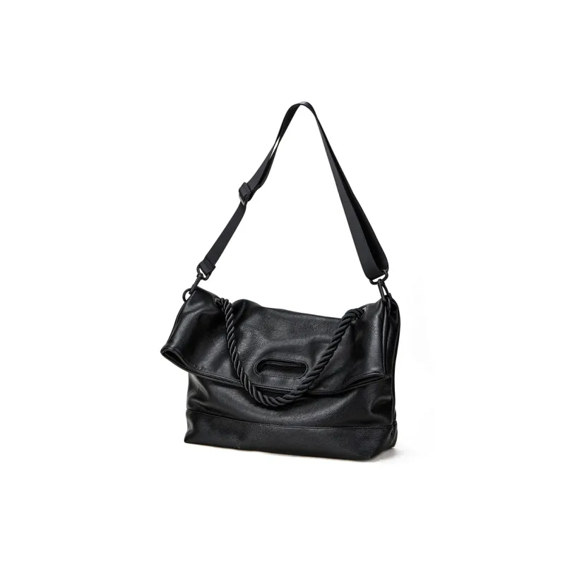 RUIGOR Fabric Tote Bag Shopping Bag Shoulder Bag Crossbody Bag Large Size Unisex Black-14