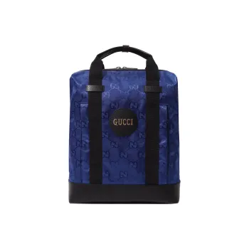 GUCCI Leather Portable Backpack Men's Blue