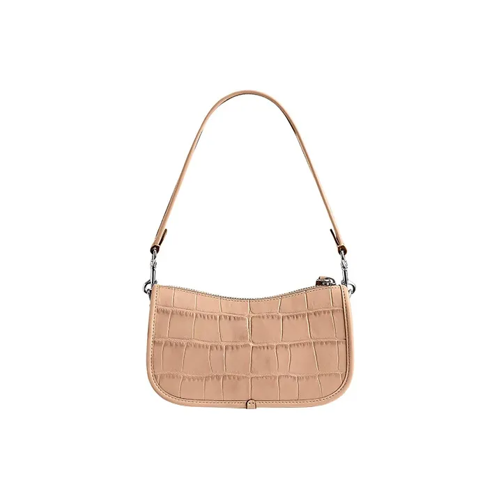 COACH Swinger Crocodile Embossed Leather With Calfskin Shoulder Bag Handbag Shoulder Bag Women's Light Yellow-2