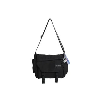 OUZIHUANG Water-Resistant Oxford Shoulder Bag Crossbody Bag Large Size Unisex Black
