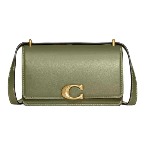 COACH Bandit Cow Leather Shoulder Bag Crossbody Bag Small Size Women's Moss