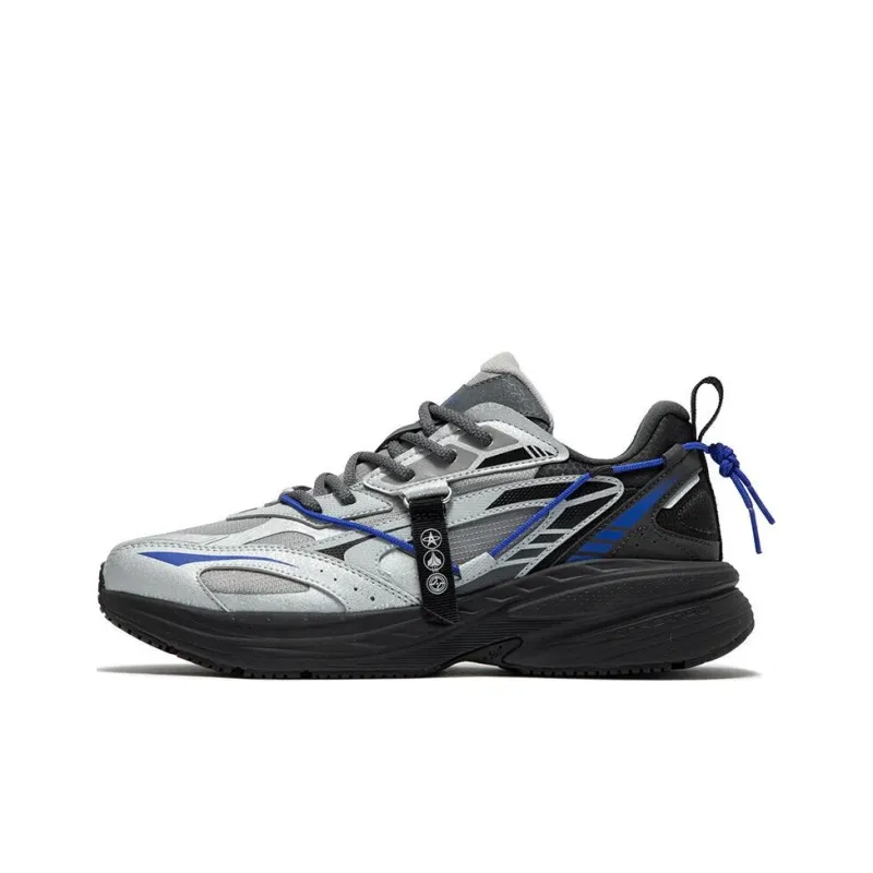 361° Night Shadows Abrasion Resistant Breathable Low Top Running Shoes Men's Silver Black-0