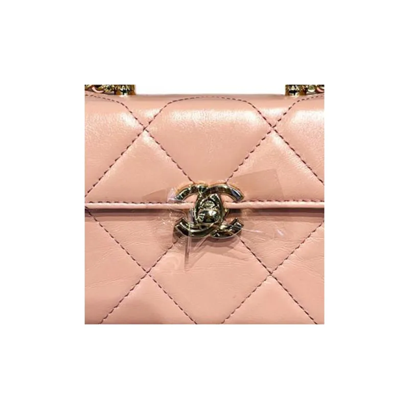 CHANEL Shiny Calfskin Box-Shaped Bag Shoulder Bag Crossbody Bag Handbag Mini Women's Pink-2