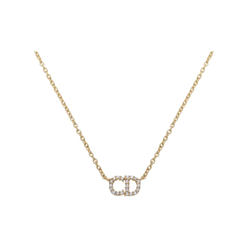DIOR Classic CD Necklace Series Brass Necklaces Women's-2