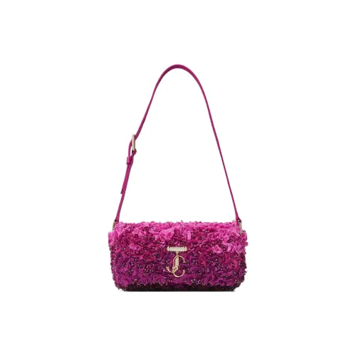 Jimmy Choo Avenue Satin Envelope Bag Handbag Shoulder Bag Women's Fuchsia