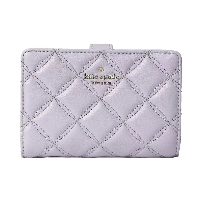 Kate Spade Natalia Leather Wallet Medium Size Unisex Light Purple-0