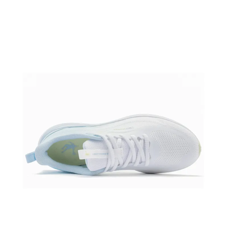 QIAODAN Cushioning Wear Resistant Low Top Super Light Q COZY SOFT Sprint Running Shoes Women's White Blue-3