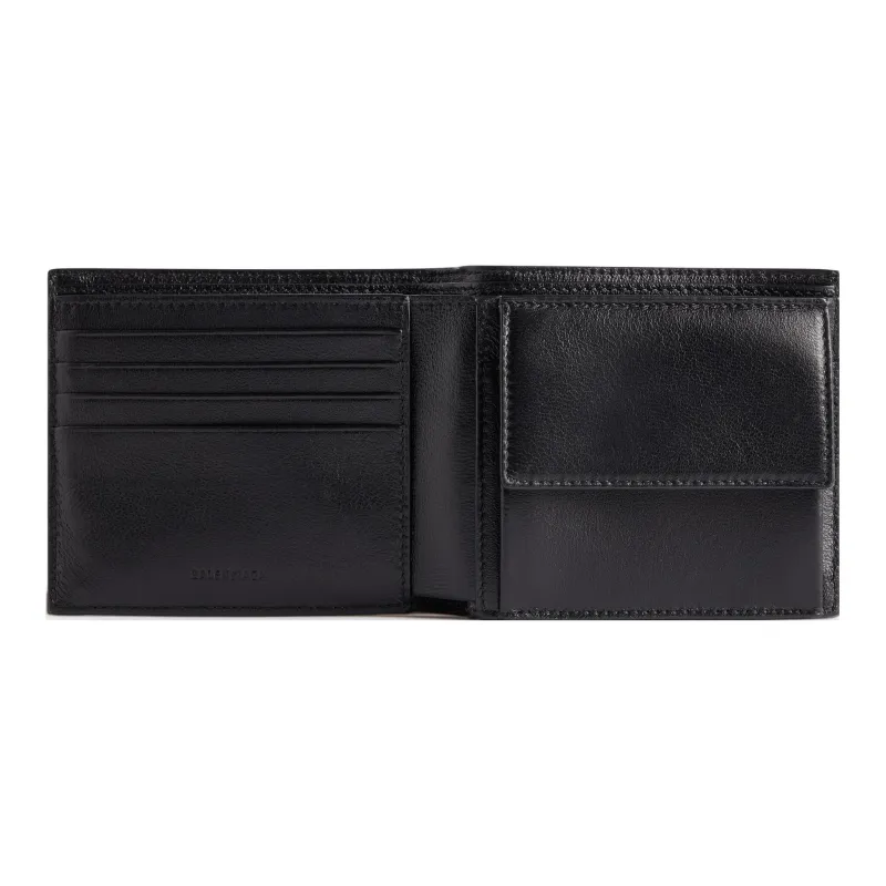 Balenciaga Sheepskin Coin Purses Wallets Men's Gray & White-2
