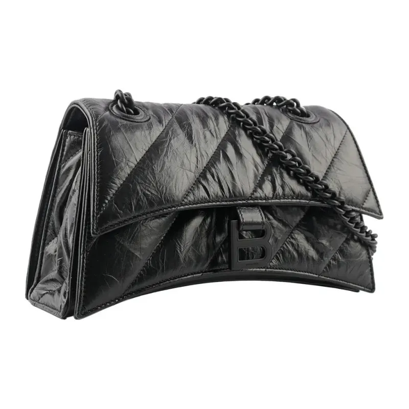 Balenciaga Calfskin Shoulder Bag, Crossbody Bag Regular Women's Black-1