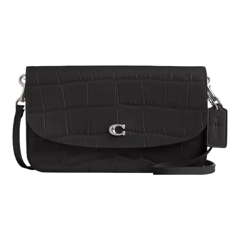 COACH Hayden Leather Shoulder Bag, Crossbody Bag Trumpets Women's Black-0