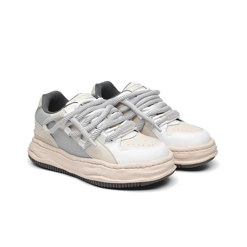 Angelmi Wear Resistant Slip Resistant Low Top Skateboard Shoes Unisex Gray-1
