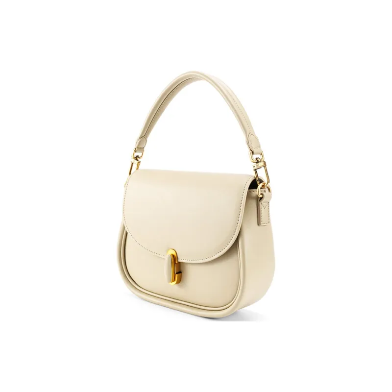 HONGU Split Cow Leather And Synthetic Leather Saddle Bags One Shoulder Handbags Regular Women's-8
