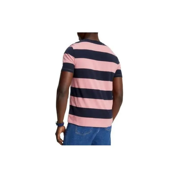 Tommy Hilfiger Rugby Stripe T-Shirt Men's Pink-1