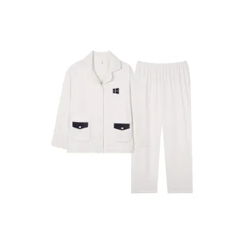 Sha Qian Pajama Set For Fall And Winter Women's Ecru