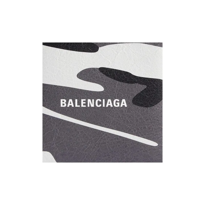 Balenciaga Sheepskin Coin Purses Wallets Men's Gray & White-3