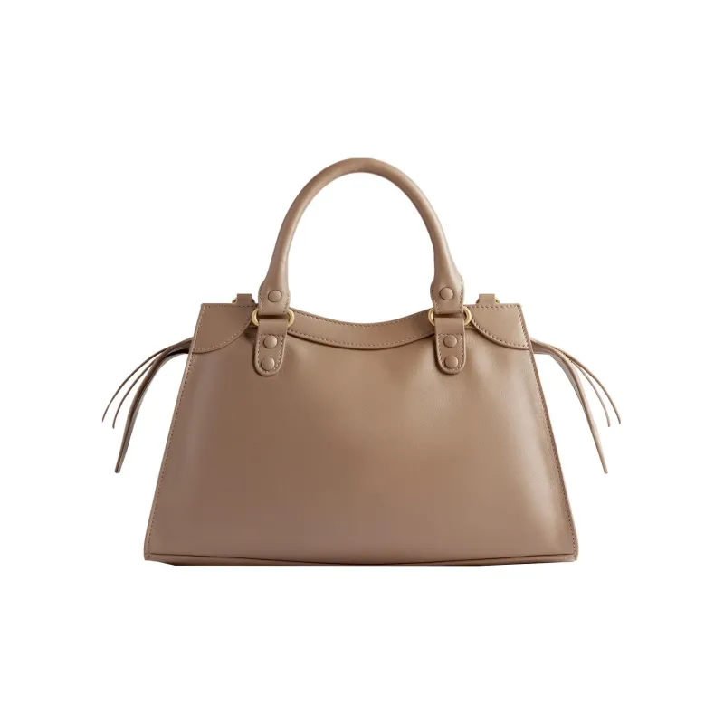 Balenciaga Neo Classic Soft Smooth Cow Leather Shoulder Bag Crossbody Bag Handbag Small Size Women's Light Brown-2