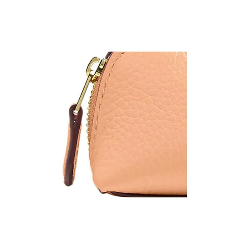 COACH Pebbled Leather Clutch Makeup Bag Women's Orange-2