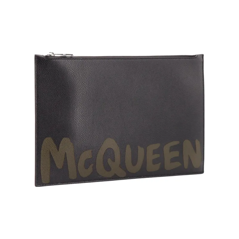 Alexander McQueen Leather Clutch Men's Black-1