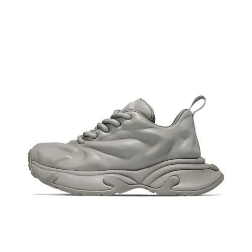 SALAXI Chunky Sneakers Unisex Low-Top Gray