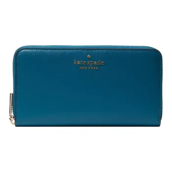 Kate Spade Cameron Saffiano Leather Wallet Large Size Women's Deep Peacock Blue