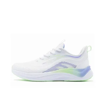 QIAODAN Anti Slip Wear Resistant Low Top Super Light Q COZY SOFT Sprint Running Shoes Women's White Crane Cyan