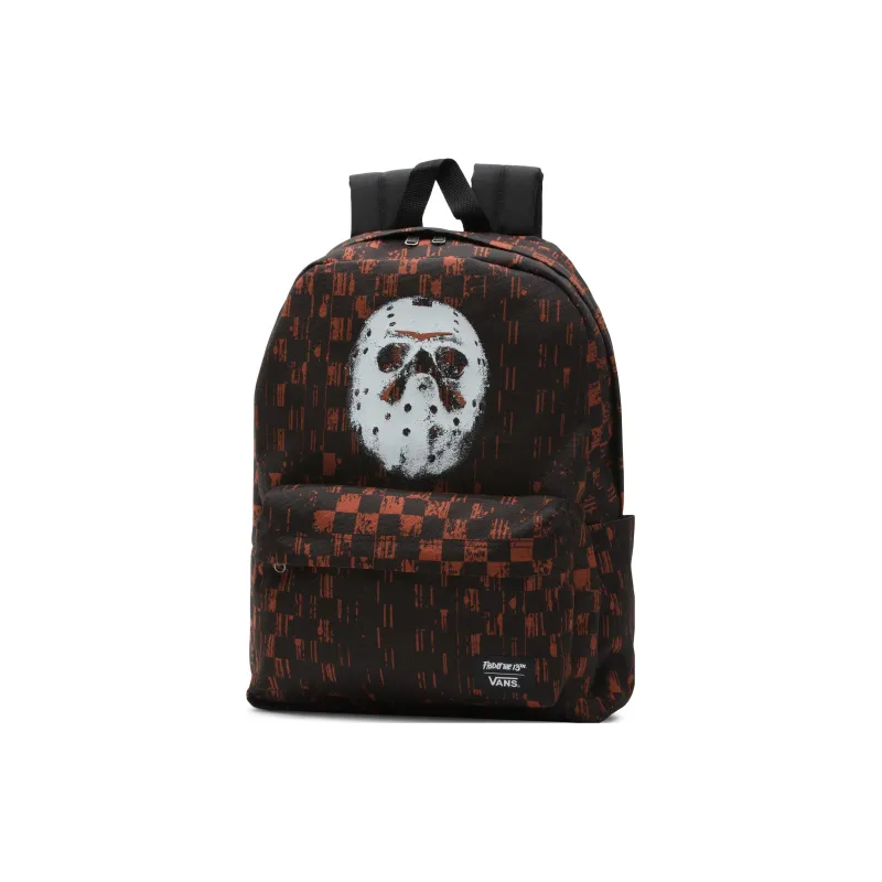 Vans Old Skool Polyester Backpack Regular Unisex Black & Red-0