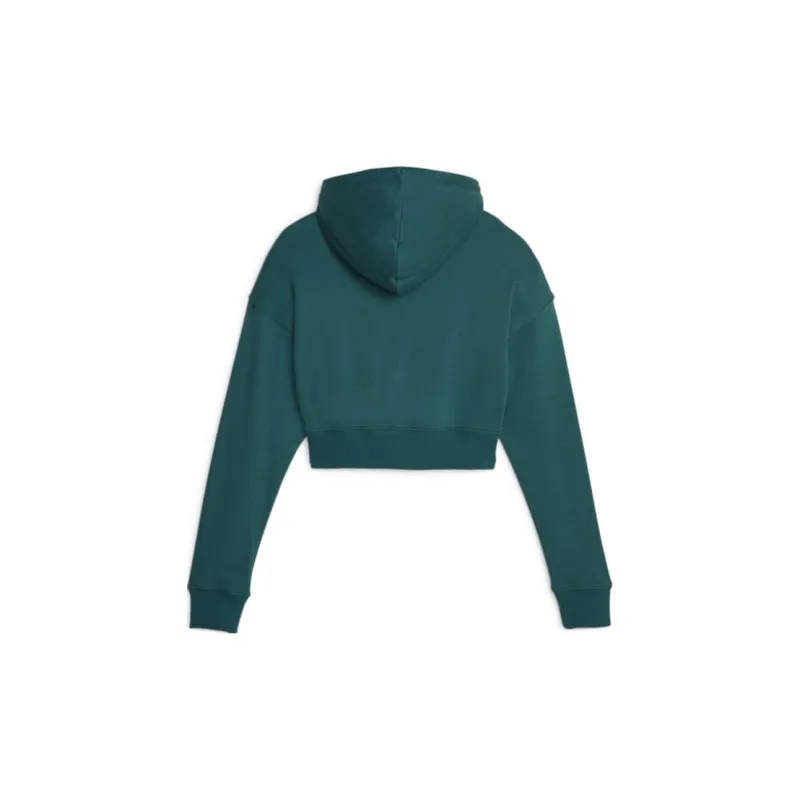PUMA CLASSICS Cropped Hoodie TR Sweatshirt Women's Green-1