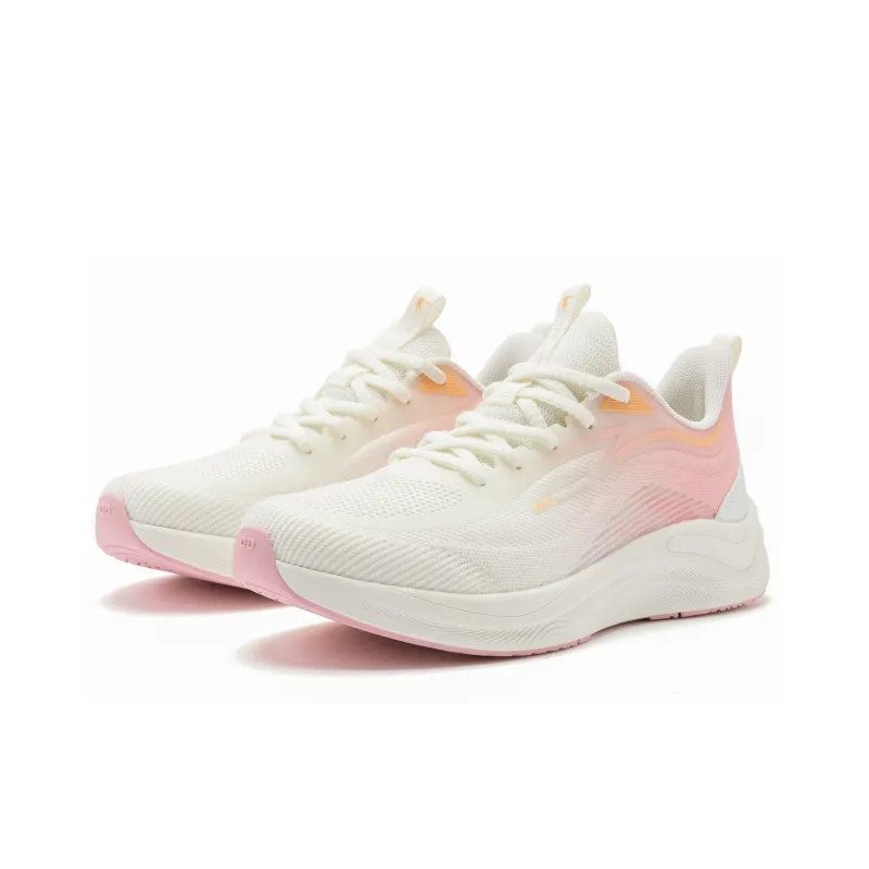 QIAODAN Anti Slip Wear Resistant Low Top Super Light Q COZY SOFT Casual Running Shoes Women's Ivory Honey Pink-2