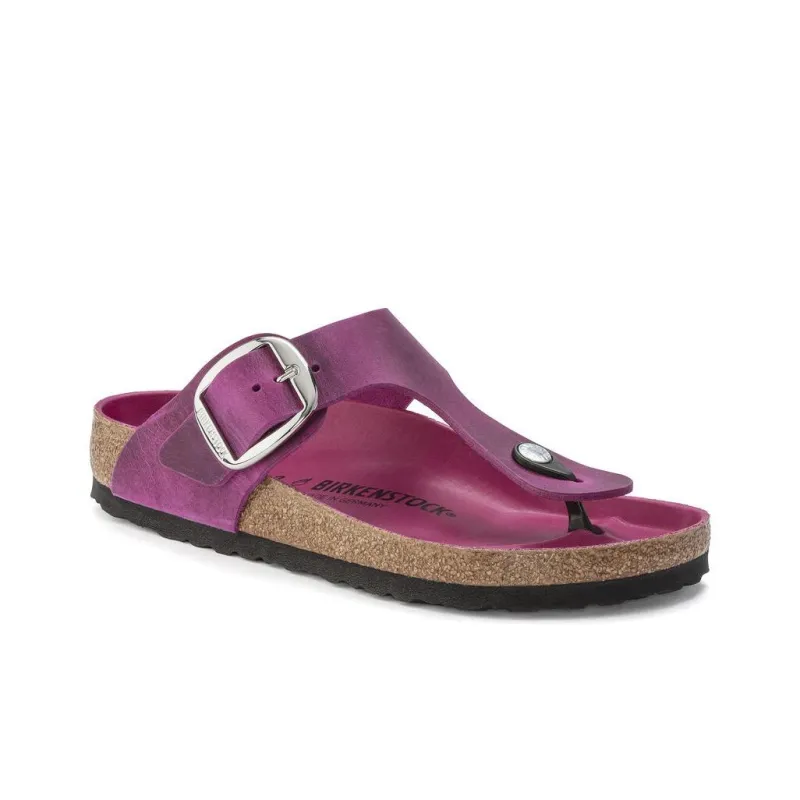Birkenstock Gizeh Big Buckle Slip-Resistant Flip Flops Women's Fuchsia Narrow Fit-1