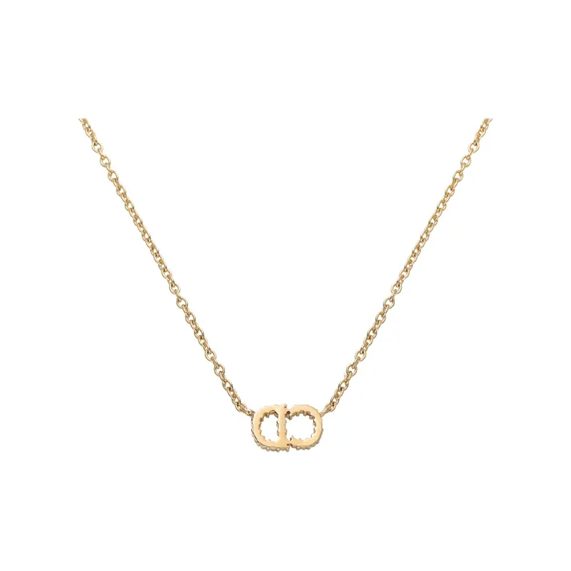 DIOR Classic CD Necklace Series Brass Necklaces Women's-3