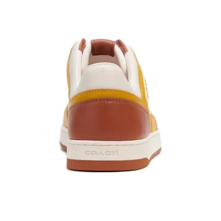 COACH Low Top Stylish Skateboarding Shoes Men's Yellow Brown-4