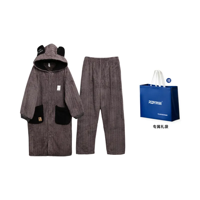 Floating Light Islands Pajama Set Men's Brown-0