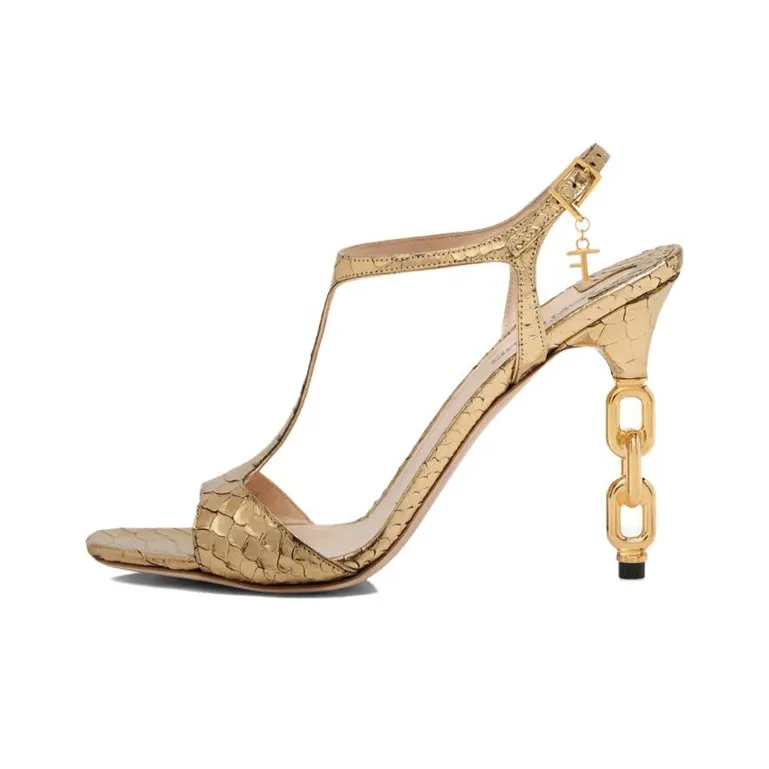 TOM FORD 115mm Chain-heel Leather Sandals-0